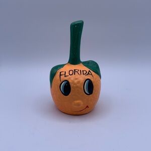 Vintage Souvenir Anthropomorphic Orange Florida Ceramic Pottery Bell 3D Nose